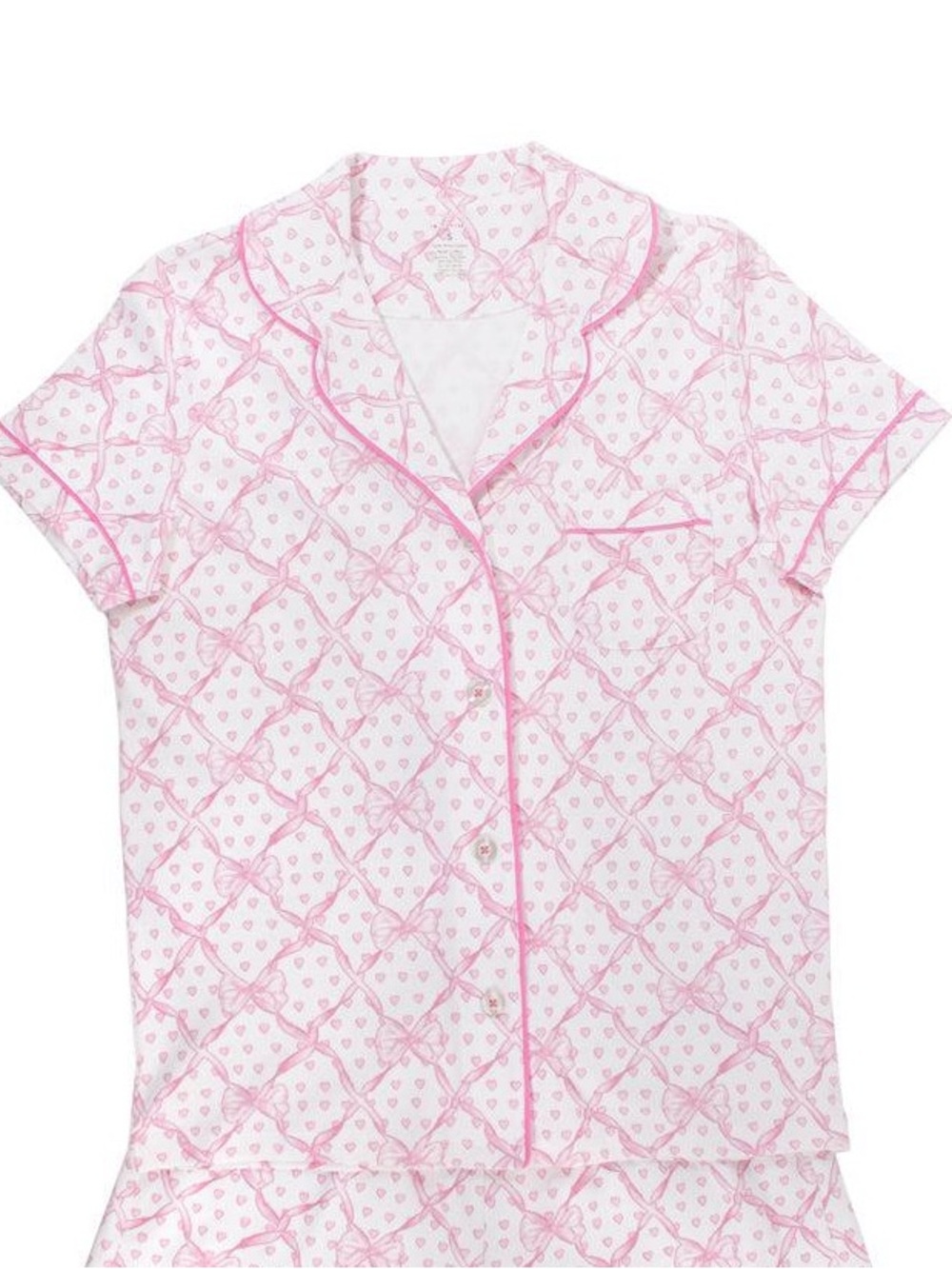 Roller Rabbit x LoveShackFancy Baby Bow Heart Polo Pajama Shirt